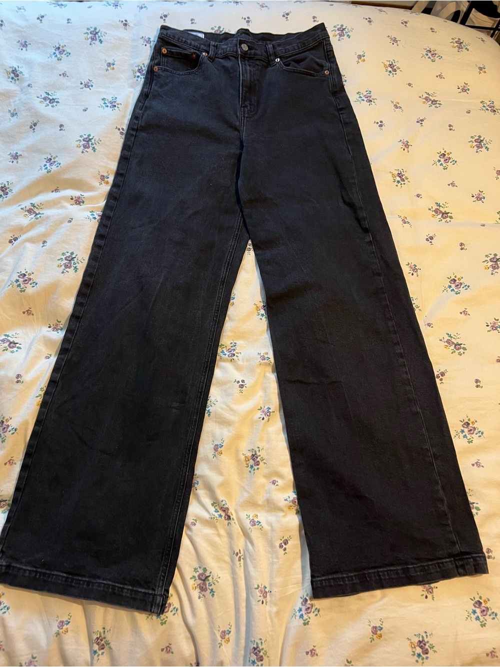 GAP Black Straight-Leg High-Rise Jeans